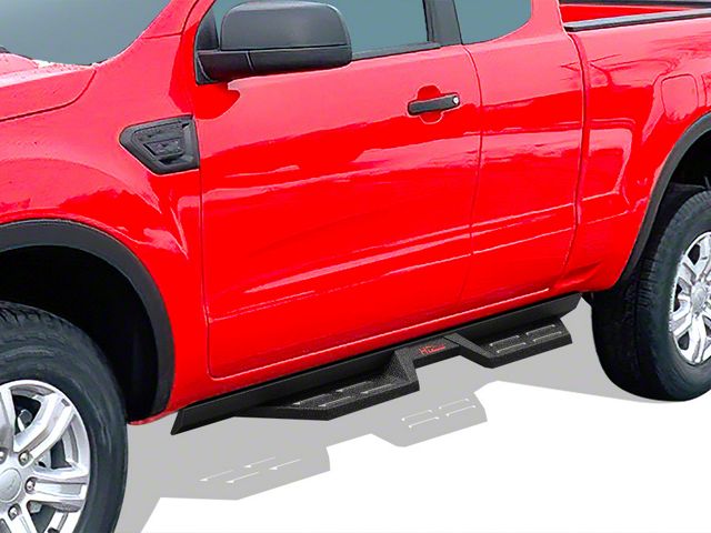 Ford Ranger Drop Side Ranger Drop Down Style Nerf Side Step Bars; Matte Black (19-23 Ranger ...