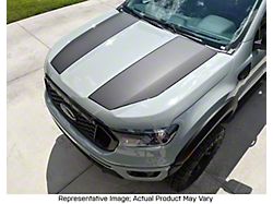 Dual Hood Stripes with Pinstripes; Matte Black (19-23 Ranger)