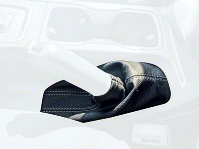 Emergency Brake Boot; Black Leather with Blue Stitching (19-24 Ranger)