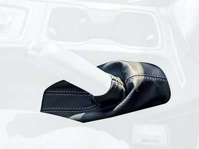 Emergency Brake Boot; Black Leather with Red Stitching (19-24 Ranger)