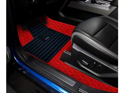 F1 Hybrid Front and Rear Floor Mats; Full Red (19-25 Ranger SuperCrew)