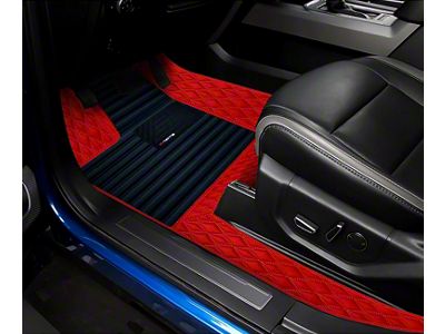 F1 Hybrid Front and Rear Floor Mats; Full Red (19-23 Ranger SuperCab)