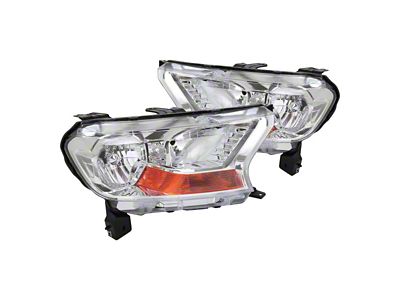 Factory Style Halogen Headlights; Chrome Housing, Clear Lens (19-23 Ranger XL, XLT)