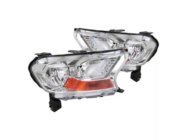 Factory Style Halogen Headlights; Chrome Housing, Clear Lens (19-23 Ranger XL, XLT)