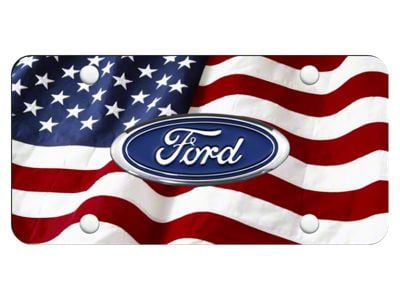 Ford License Plate; Wave Flag (Universal; Some Adaptation May Be Required)