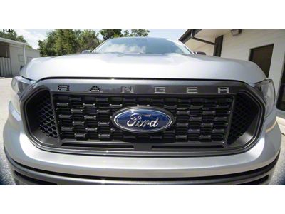 Front Grille Insert Letters; Black and Silver American Flag (19-23 Ranger)