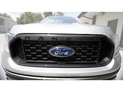 Front Grille Insert Letters; Reflective Matte Black (19-23 Ranger)