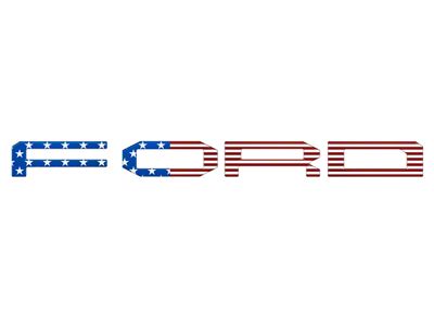 Front Grille Letter Overlays; American Flag (24-25 Ranger Raptor)