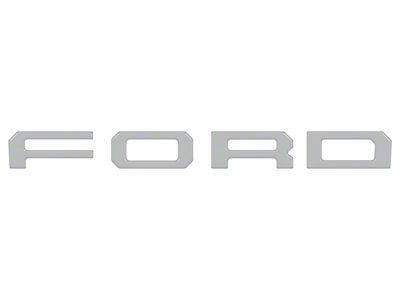 Front Grille Letter Overlays; Azure Gray (19-23 Ranger w/ OE Ford Raptor Grille)