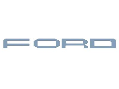 Front Grille Letter Overlays; Azure Gray (24-25 Ranger Raptor)