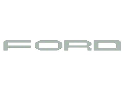 Front Grille Letter Overlays; Cactus Gray (24-25 Ranger Raptor)