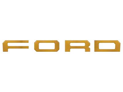 Front Grille Letter Overlays; Cyber Orange (19-23 Ranger w/ OE Ford Raptor Grille)