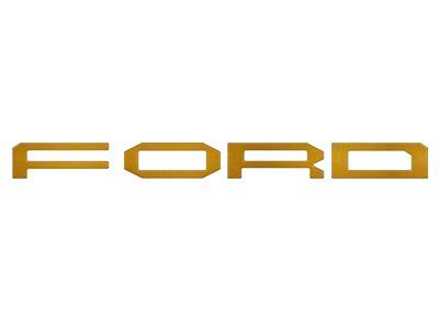 Front Grille Letter Overlays; Cyber Orange (24-25 Ranger Raptor)