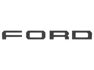 Front Grille Letter Overlays; Forged Carbon Fiber (19-23 Ranger w/ OE Ford Raptor Grille)