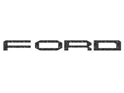 Front Grille Letter Overlays; Forged Carbon Fiber (24-25 Ranger Raptor)