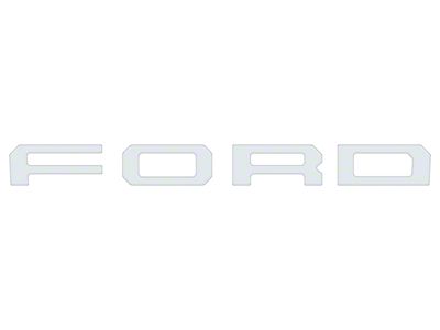 Front Grille Letter Overlays; Gloss White (19-23 Ranger w/ OE Ford Raptor Grille)