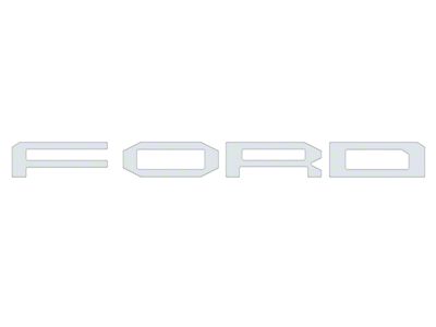 Front Grille Letter Overlays; Gloss White (24-25 Ranger Raptor)