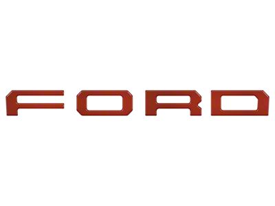 Front Grille Letter Overlays; Hot Pepper Red (19-23 Ranger w/ OE Ford Raptor Grille)