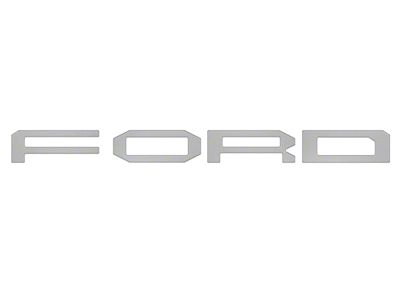 Front Grille Letter Overlays; Iconic Silver (24-25 Ranger Raptor)