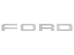 Front Grille Letter Overlays; Ingot Silver (19-23 Ranger w/ OE Ford Raptor Grille)