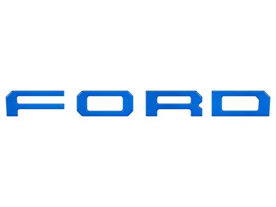 Front Grille Letter Overlays; Velocity Blue (19-23 Ranger w/ OE Ford Raptor Grille)