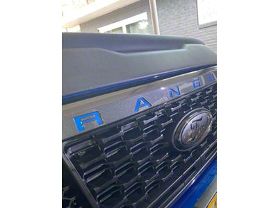 Front Grille Letter Vinyl Inserts; Gloss Black (19-23 Ranger)