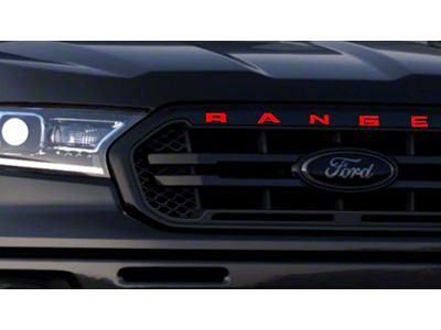 Front Grille Letter Vinyl Inserts; Matte Black (19-23 Ranger)