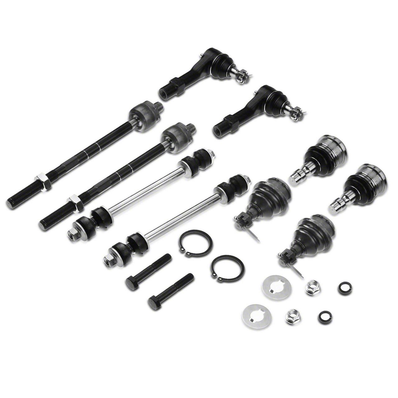 Front Upper and Lower Ball Joints with Inner and Outer Tie Rod Ends and Sway Bar Links (98-01 Ranger)