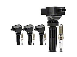 Ignition Coil Set with Iridium and Platinum Spark Plugs; Black (19-23 2.3L EcoBoost Ranger)