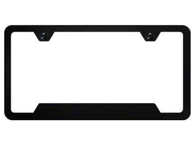 2-Hole Cutout License Plate Frame; Black Powder-Coated Stainless (Universal; Some Adaptation May Be Required)