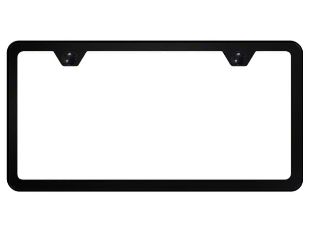2-Hole Slimline License Plate Frame; Black Powder-Coated Stainless (Universal; Some Adaptation May Be Required)