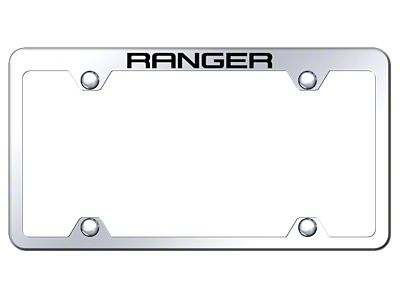 Ranger Laser Etched Wide Body License Plate Frame; Mirrored (Universal; Some Adaptation May Be Required)