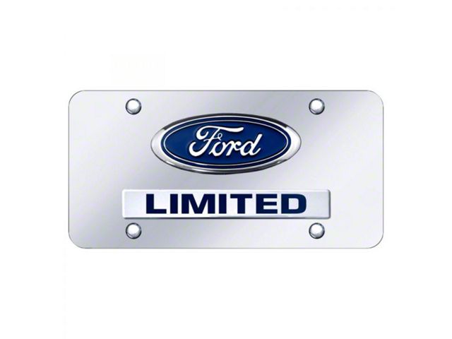 Dual Ford Limited License Plate; Chrome on Chrome (Universal; Some Adaptation May Be Required)