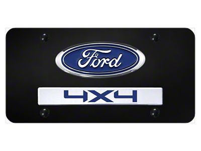 Dual Ford 4x4 License Plate; Chrome (Universal; Some Adaptation May Be Required)