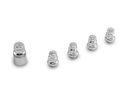 Locks with Key for Chrome Acorn Lug Nuts; 12mm x 1.5 (19-25 Ranger)