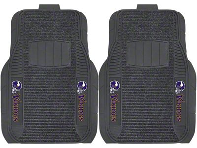 Molded Front Floor Mats with Minnesota Vikings Logo (Universal; Some Adaptation May Be Required)