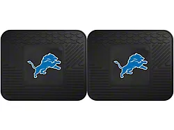 Molded Rear Floor Mats with Detroit Lions Logo (Universal; Some Adaptation May Be Required)