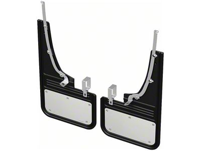 Mud Flaps with Stainless Steel Plate; Front (19-23 Ranger)