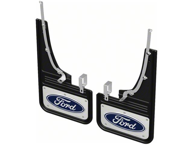 No-Drill Mud Flaps with Ford Blue Oval Logo; Front (19-23 Ranger)