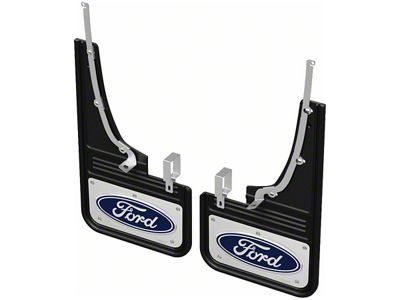 No-Drill Mud Flaps with Ford Blue Oval Logo; Front (19-23 Ranger)