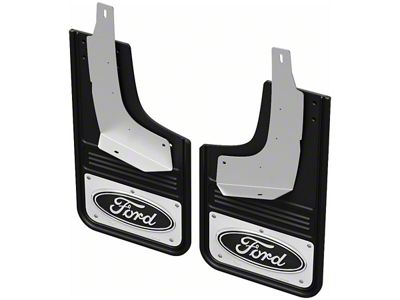 No-Drill Mud Flaps with Ford Oval Logo; Rear (19-23 Ranger)