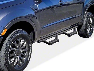 Octagon Tube Drop Style Nerf Side Step Bars; Black (19-25 Ranger SuperCrew)