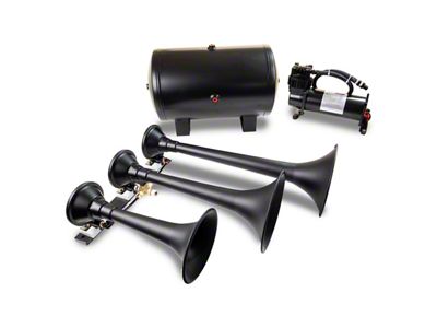 ProBlaster Triple Train Horn System; Black (Universal; Some Adaptation May Be Required)
