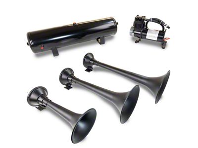 ProBlaster Ultimate Triple Air Horn System; Black (Universal; Some Adaptation May Be Required)