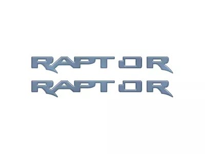 Running Board Emblem Overlays; Azure Gray (24-25 Ranger Raptor)