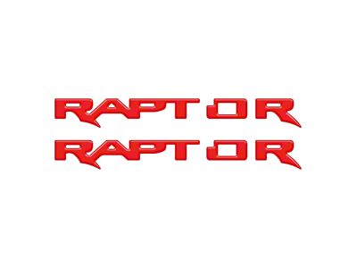 Running Board Emblem Overlays; Gloss Red (24-25 Ranger Raptor)