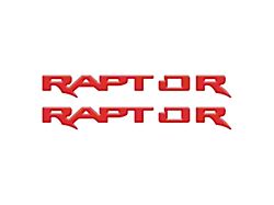 Running Board Emblem Overlays; Matte Red (24-26 Ranger Raptor)