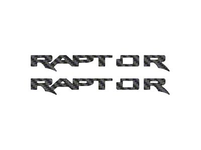 Running Board Emblem Overlays; Raw Carbon Fiber (24-25 Ranger Raptor)