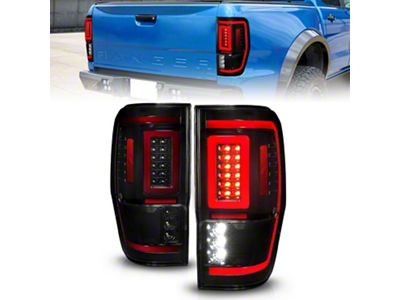 Sequential LED Tail Lights; Black Housing; Smoked Lens (19-23 Ranger)