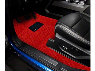 Single Layer Diamond Front Floor Mats; Full Red (19-25 Ranger)